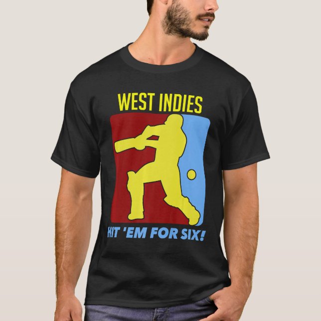 T-shirt West Indies Touche Em Pour Six Cricket Jersey Prem (Devant)