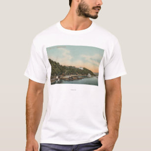 T-shirt West Point, NY - vue de port sur le fleuve Hudson