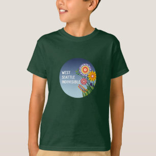 T-shirt West Seattle Indivisible Kids GreenFlower.