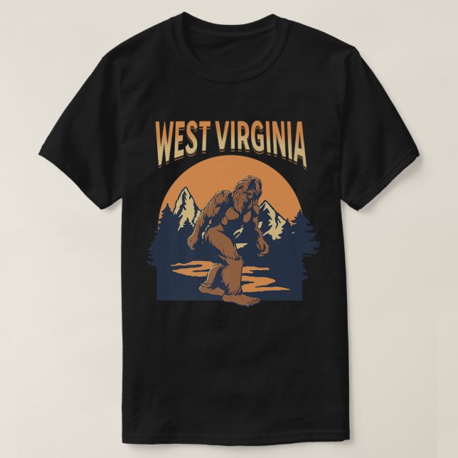 T-shirt West Virginia Bigfoot Mountains Trees Nature Outdo (Design devant)