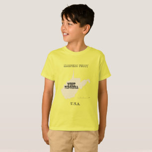 T - Shirt - West Virginia Karte mit Stadt