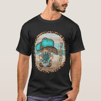 T-shirt Western Boho Leopard Howdy Cowgirl Casquette Gnome