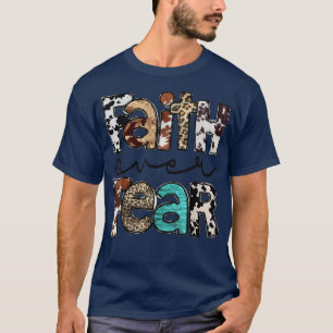 T-shirt Western Cowhide Leopard Jésus Christian Faith Over