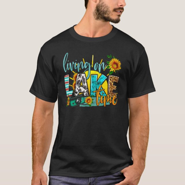 T-shirt Western Lake Living On Lake Time Leopard Cowhide L (Devant)