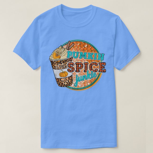 T-shirt Western Leopard Pumpkin Spice Junkie Fall Vibes Th (Design devant)