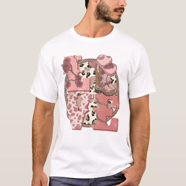 T-shirt Western Pays Saint Valentin Amour (Devant)