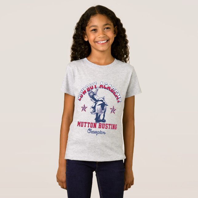 T-Shirt Western Rodeo Cowboy Academy Mutton Bust Kids (Devant entier)