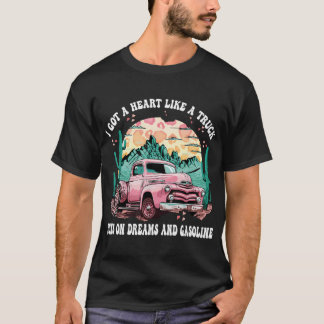 T-shirt Western Sunset J'Ai Un Coeur Comme Une Femme De Ca