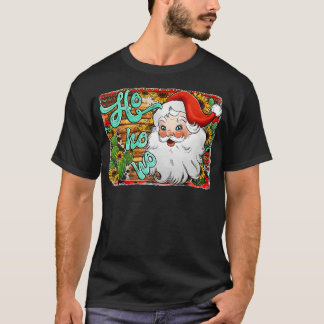 T-shirt Western Texas Cactus Turquoise Christmas Père Noël