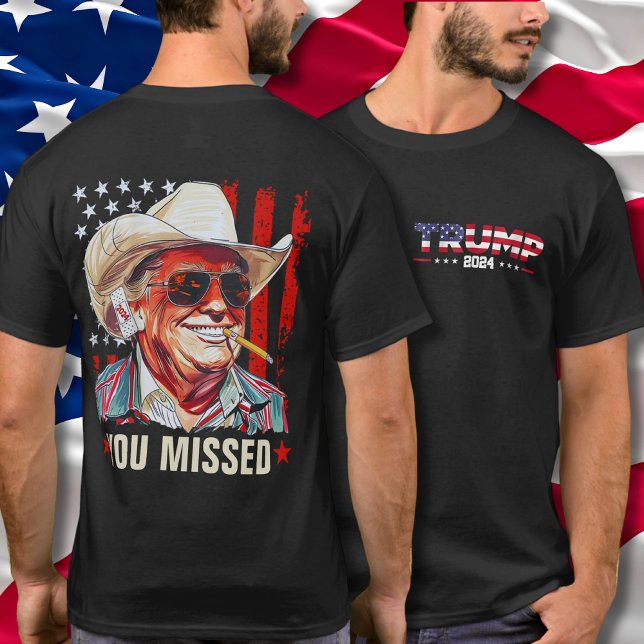 T-shirt Western Trump Cowboy You Missed Trump 2024 USA (Créateur téléchargé)