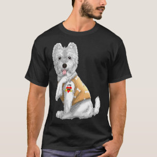 T-shirt Westie I Love Mom Tattoo Dog Fête des mères