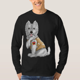 T-shirt Westie I Love Mom Tattoo Dog Funny Mother's Day Gi