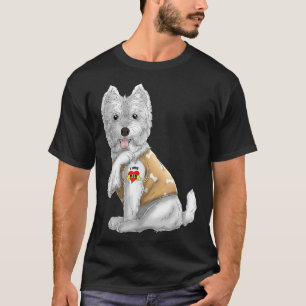 T-shirt Westie I Love Mom Tattoo Dog Funny Mother's Day Gi