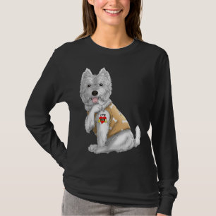 T-shirt Westie I Love Mom Tattoo Dog Funny Mother's Day Gi