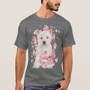 T-shirt Westig Chien Japonais Fleur de cerisier Sakura Flo