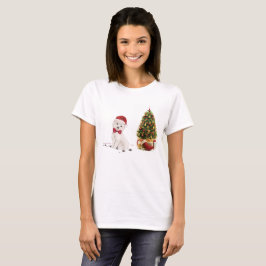 T-shirt Westin Funny Chien de Noël avec arbre