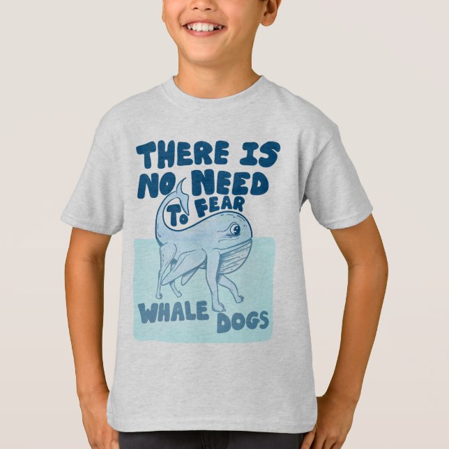 T-shirt Whale Dog funny creature (Devant)