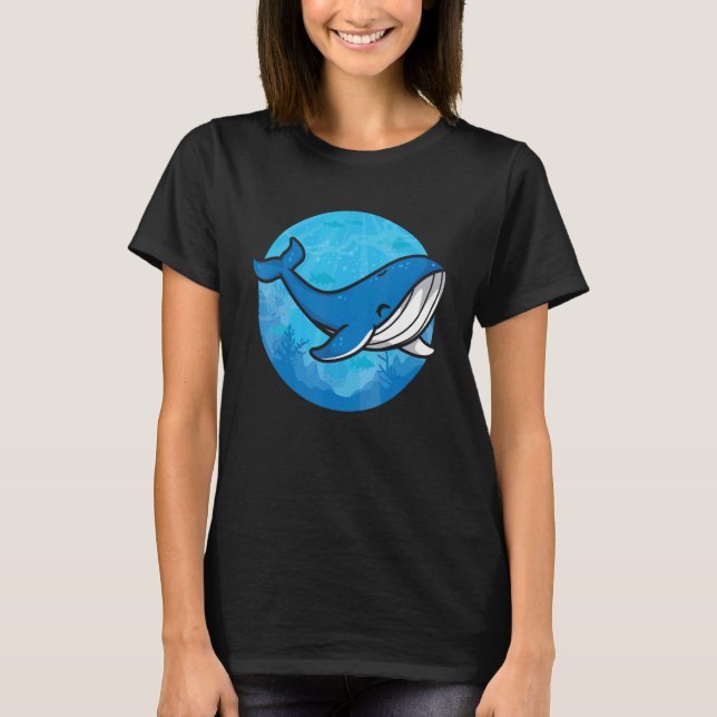 T-shirt Whale Ocean Biologist Zookeeper Cute Blue Whale Se (Devant)