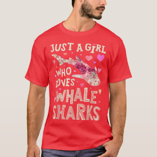 T-shirt Whale Shark Just A Girl Who Loves Sea Animal Flowe