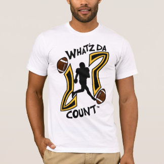T-SHIRT WHAT'Z DA COMPTENT LE LOGO NOIR ET JAUNE DU