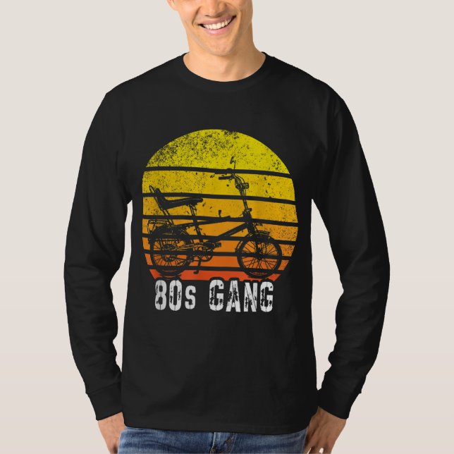 T-shirt Wheelie Bike High-Riser 80s Biker Gang Hipster Vin (Devant)