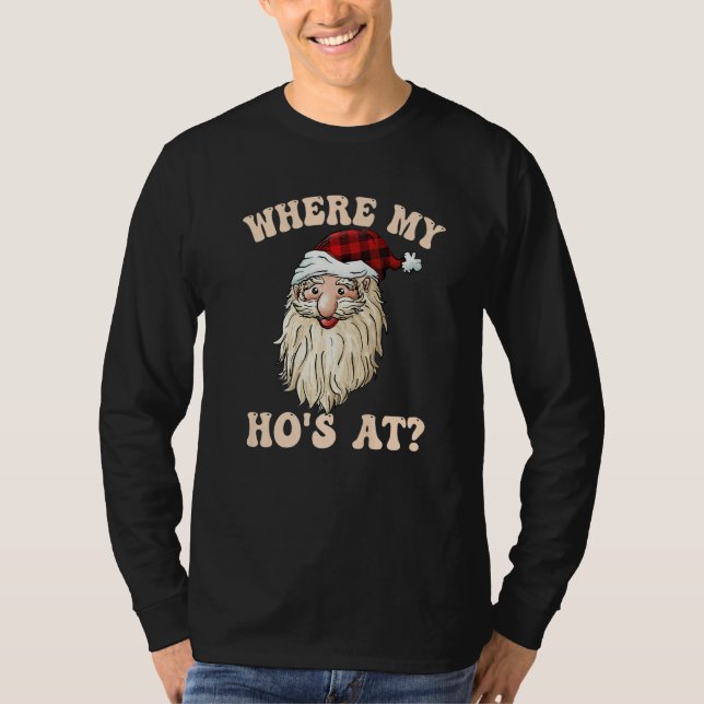 T-shirt Where My Hos At Groovy Red   (Devant)