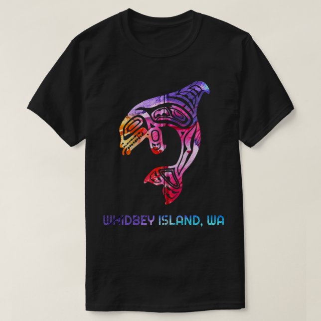 T-shirt Whidbey Island Washington Amérindien Orca Kil (Design devant)