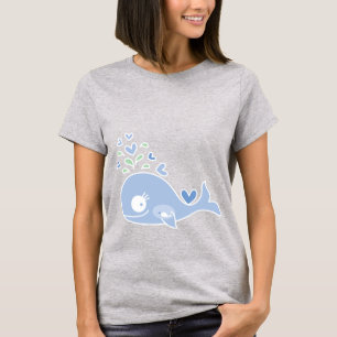 T-shirt Whimsical Blue Grotte de maman enceinte avec bébé 