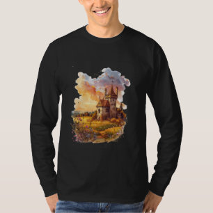 T-shirt Whimsical Castle Fairytale Art Imaginaire