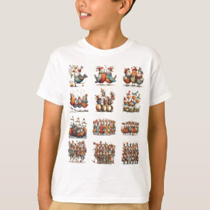 T-shirt Whimsical Funny 12 Jours de Noël Garçons