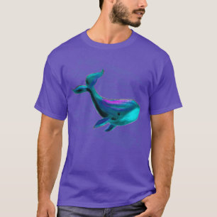 T-shirt Whimsical Happy Cute Blue Whale