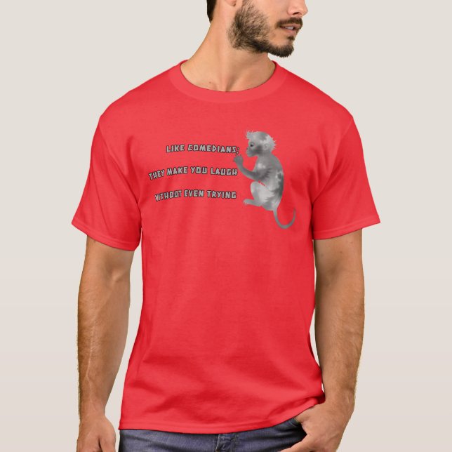 T-shirt Whimsical Monkey with Comedy Quote family (Devant)