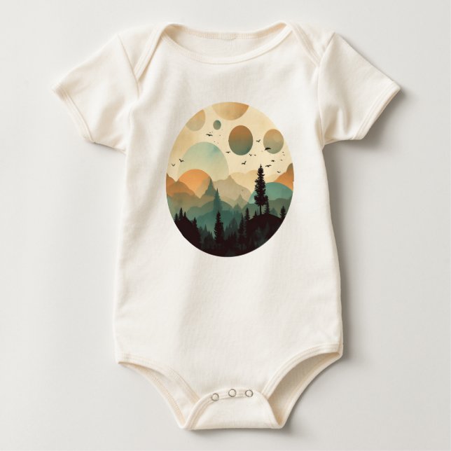 T-shirt Whimsical Mystery Forest Camping Layered Foggy fri (Devant)
