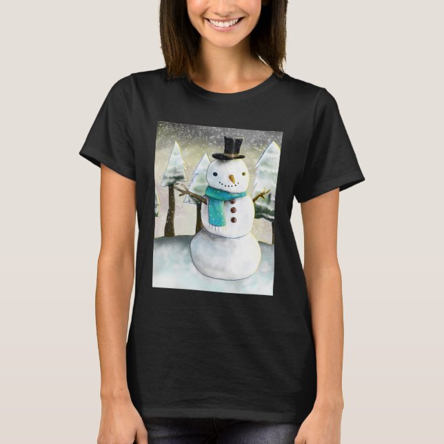 T-shirt Whimsman de neige en Dessin de Noël d'hiver (Devant)