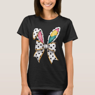 T-shirt Whimssical Polka Dot Bow Ears Pâques dimanche