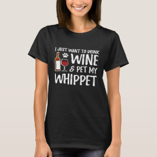 T-shirt Whippet Amoureux des chiens Vin Drôle Chien Maman