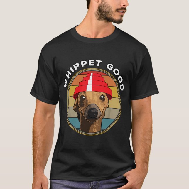 T-shirt Whippet Good Funny 80's Music Chien (Devant)