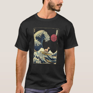 T-shirt Whippet japonais Kanagawa Wave Surf chien