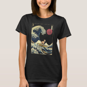 T-shirt Whippet japonais Kanagawa Wave Surf chien