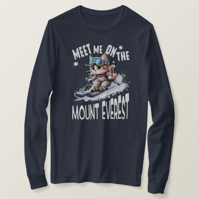 T-shirt Whiskers, le chat d'aventure sans peur - Manche lo (Design devant)