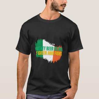 T-shirt Whiskey Beer Island Of Green Et Combattre St Patri