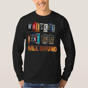 T-shirt Whiskey Bent Et Hellbound Funny Whiskey Bourbon D