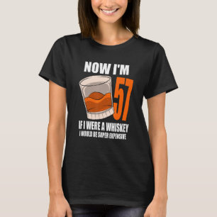 T-shirt Whiskey Birthday Party 57 Année Si J'Étais Un Whi