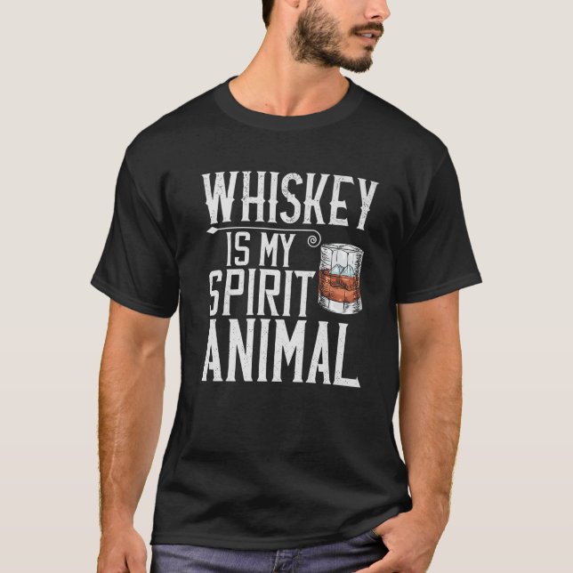 T-shirt Whiskey Is My Spirit Animal (Devant)