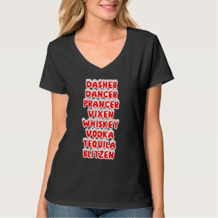 T-shirt Whiskey Reinder de Noël Vodka Tequila Blitzen S