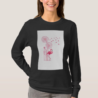 T-shirt Whisper of Pink Dreams – Flamingo & Dandelion Fant