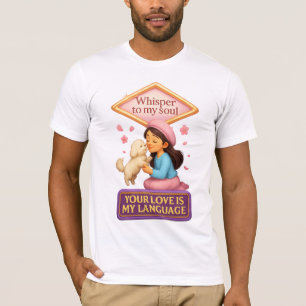 T-shirt Whisper to My Soul Korean Pastel Girl with Maltese