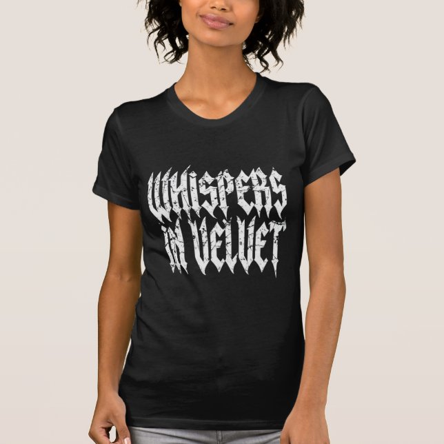 T-shirt Whispers en Velvet - Texte de style gothique (Devant)
