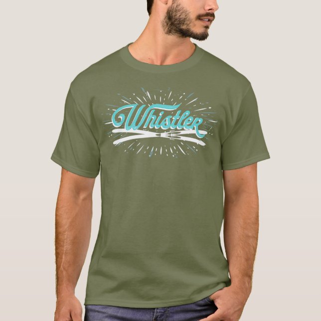 T-shirt Whistler Mountain Winter Skiing Gear Whistler BC (Devant)