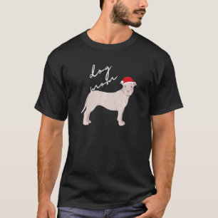 T-shirt White American Pit Bull Terrier Chien Maman Noël